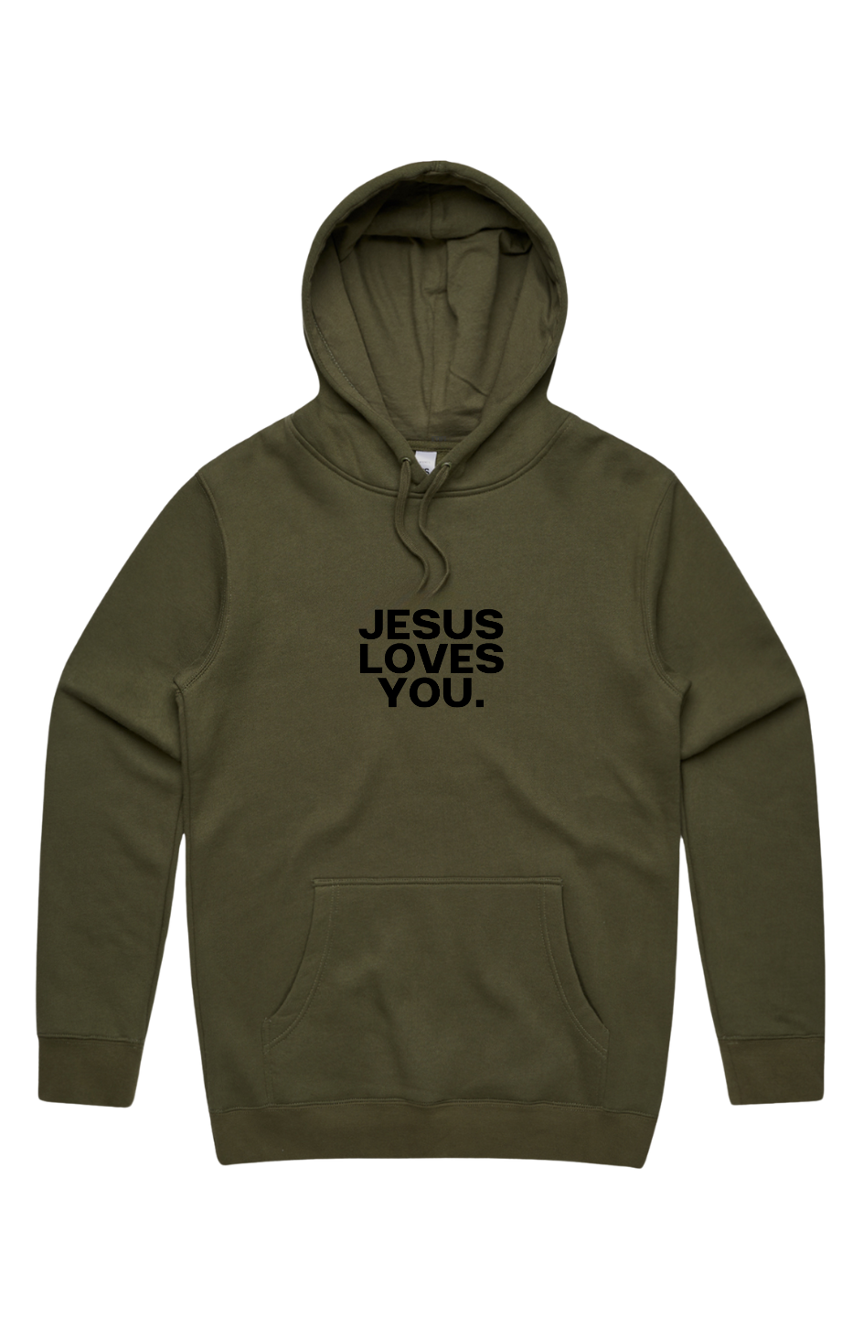 PRO-LUXE PULLOVER HOODIE- OLIVE DRAB [JESUS LOVES YOU]