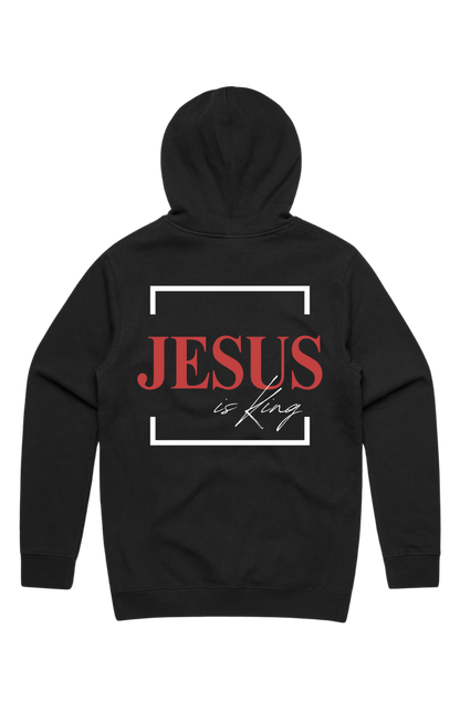 PRO-LUXE PULLOVER HOODIE- CARBON BLACK (RED) [JESUS IS KING]