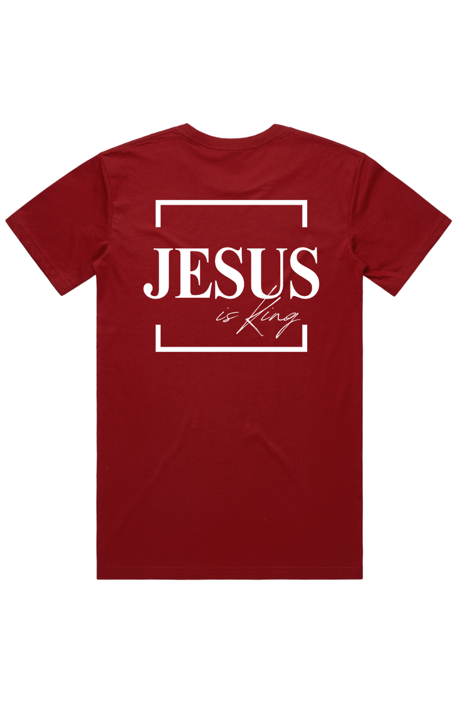 PRO-FORM SIGNATURE TEE- CRIMSON (WHITE) [JESUS IS KING]