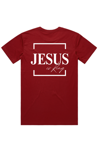 PRO-FORM SIGNATURE TEE- CRIMSON (WHITE) [JESUS IS KING]