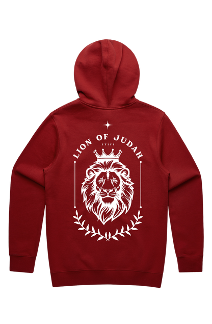 PRO-LUXE PULLOVER HOODIE- CRIMSON [LION OF JUDAH]
